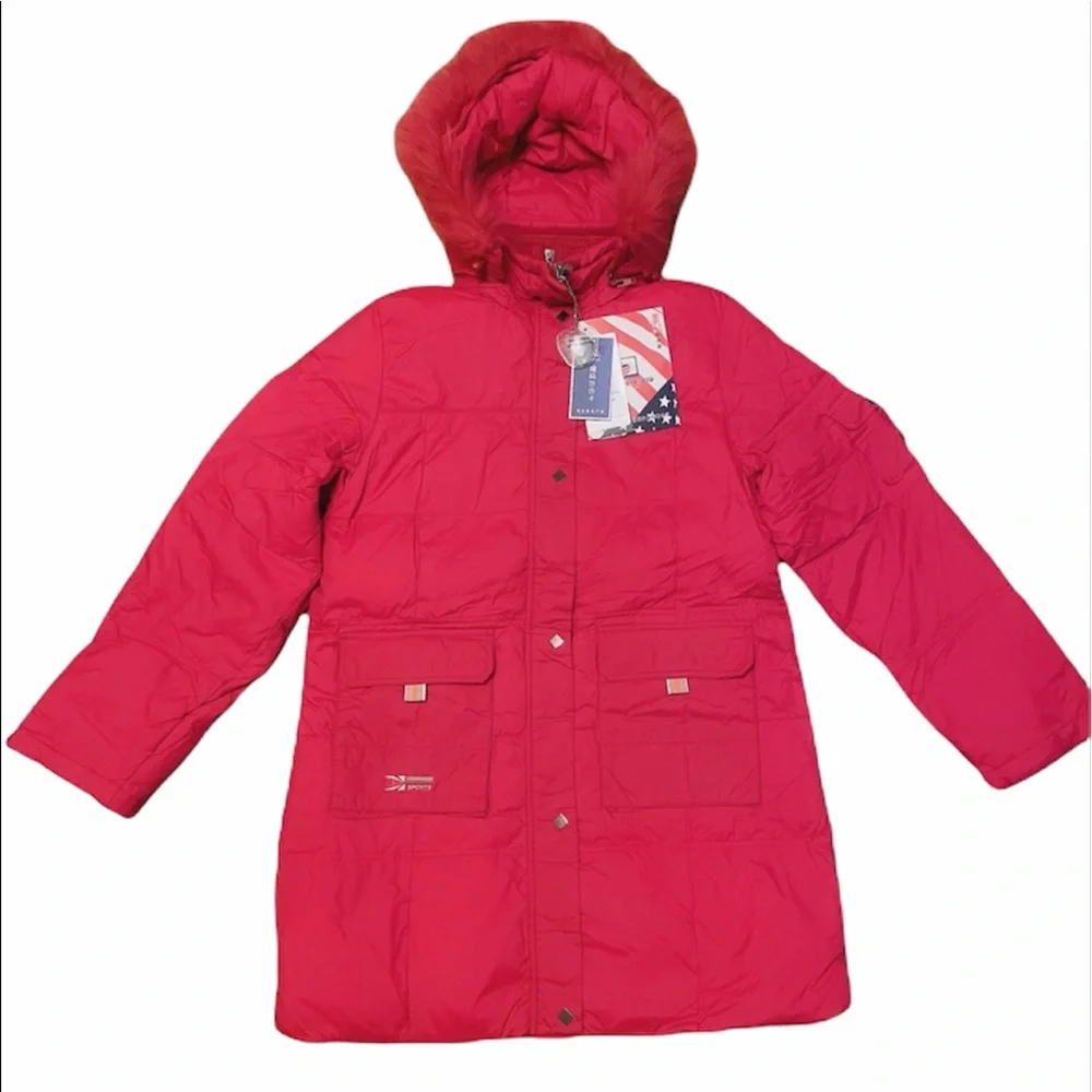 Red Winter Down Puffer Jacket